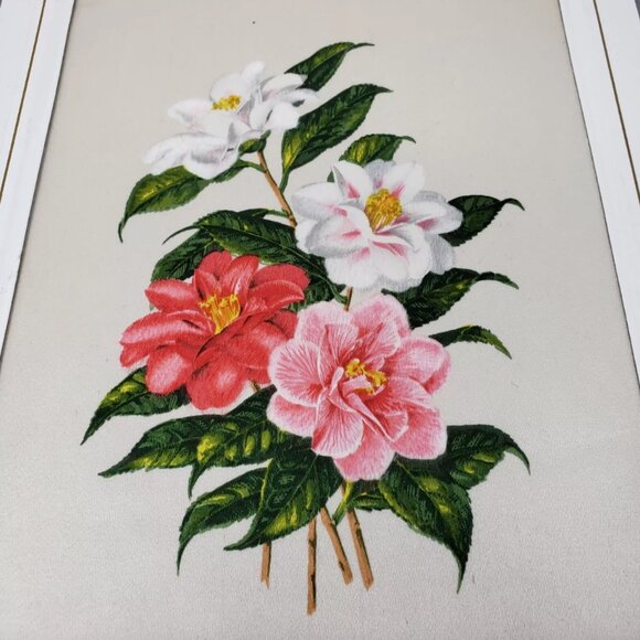 Original Vintage Silk Print 1965 CAMELLIA JAPONICA by BIANCHINI-FERIER Matted - Picture 3 of 7